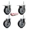 Service Caster 5 Inch Black Polyurethane Swivel 58 Inch Threaded Stem Caster Set 2 Total Lock Brakes SCC-TSTTL20S514-PPUB-BLK-58212-2-S-2 - alternate 3